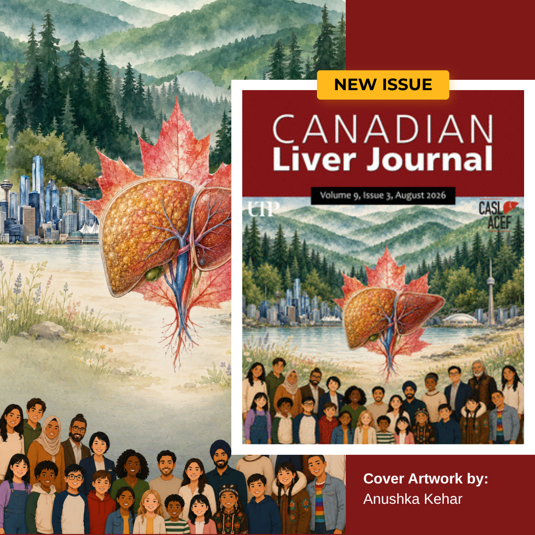 Red background with the logo of the Canadian Liver Journal