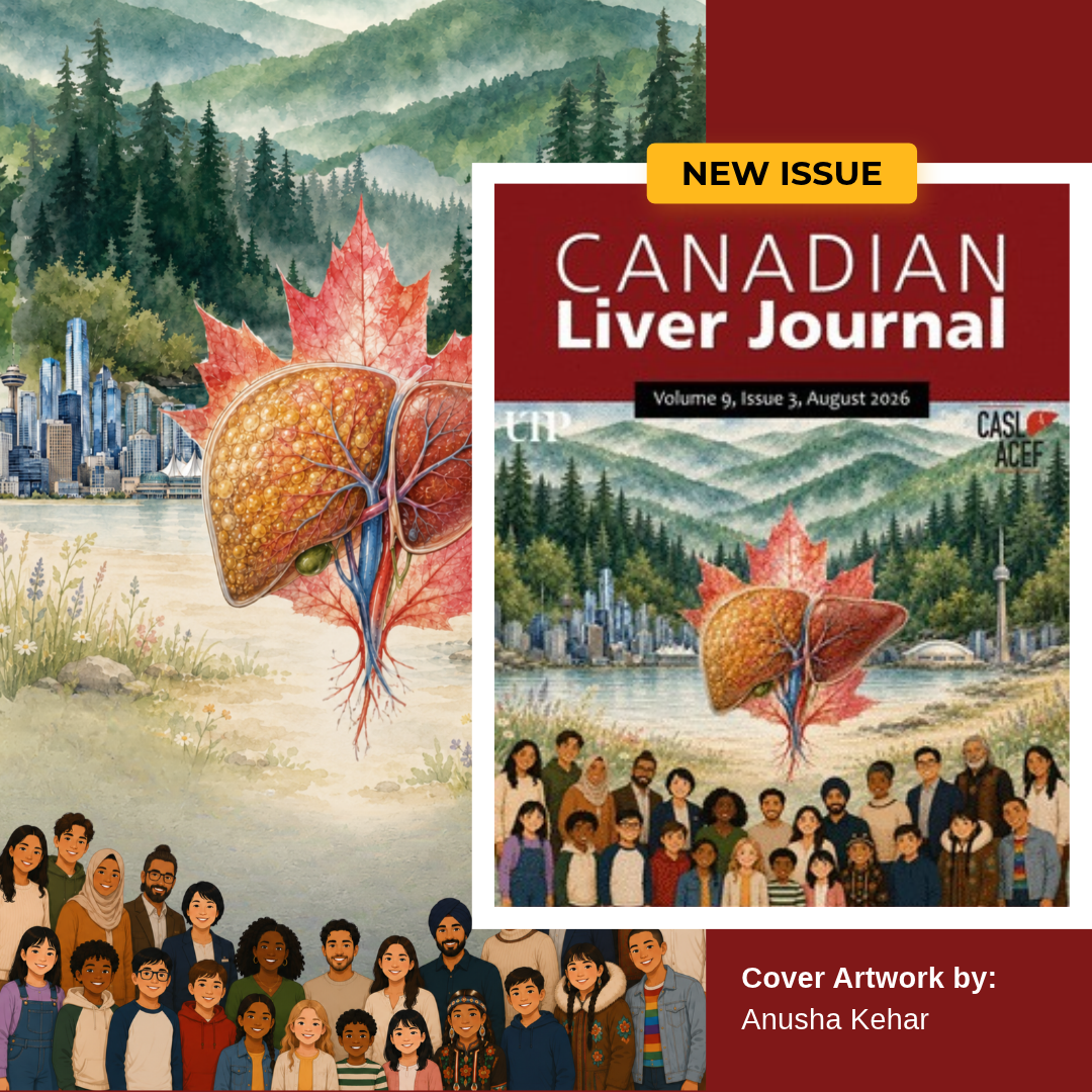 Red background with the logo of the Canadian Liver Journal